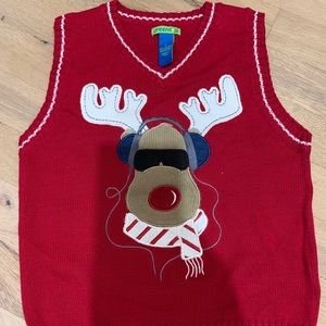 Boys Christmas Reindeer Sweater Vest size 5 New